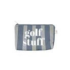 Blue Ticking Stripe Makeup Bag - White Matte GOLF STUFF - Quilted Koala