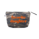 Green Camo Makeup Bag Neon Orange Favorite Daughter - Quilted Koala