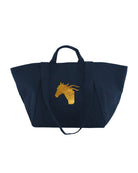 Gold horseshoe design on navy Quilted Koala Chelsea Bag