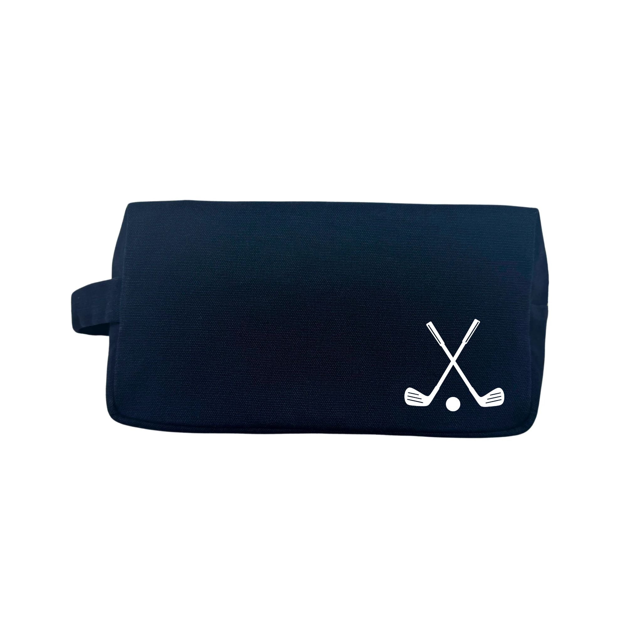 Navy Dopp Bag- White Matte Golf Clubs - Quilted Koala