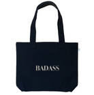 BADASS Midi Everything Bag- Silver Glitter on Black - Quilted Koala