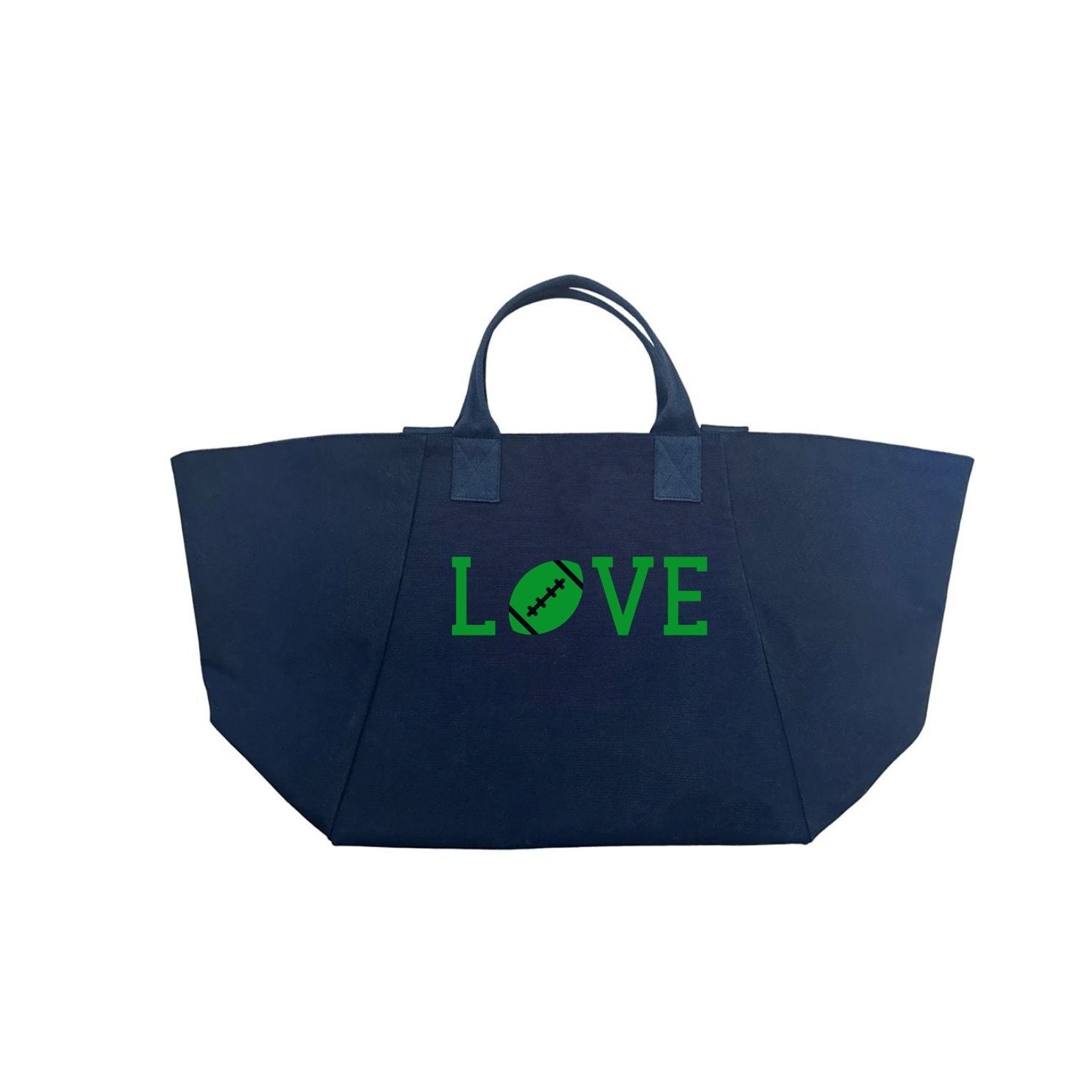 FOOTBALL LOVE BAG - Navy with Green NEW! - Quilted Koala