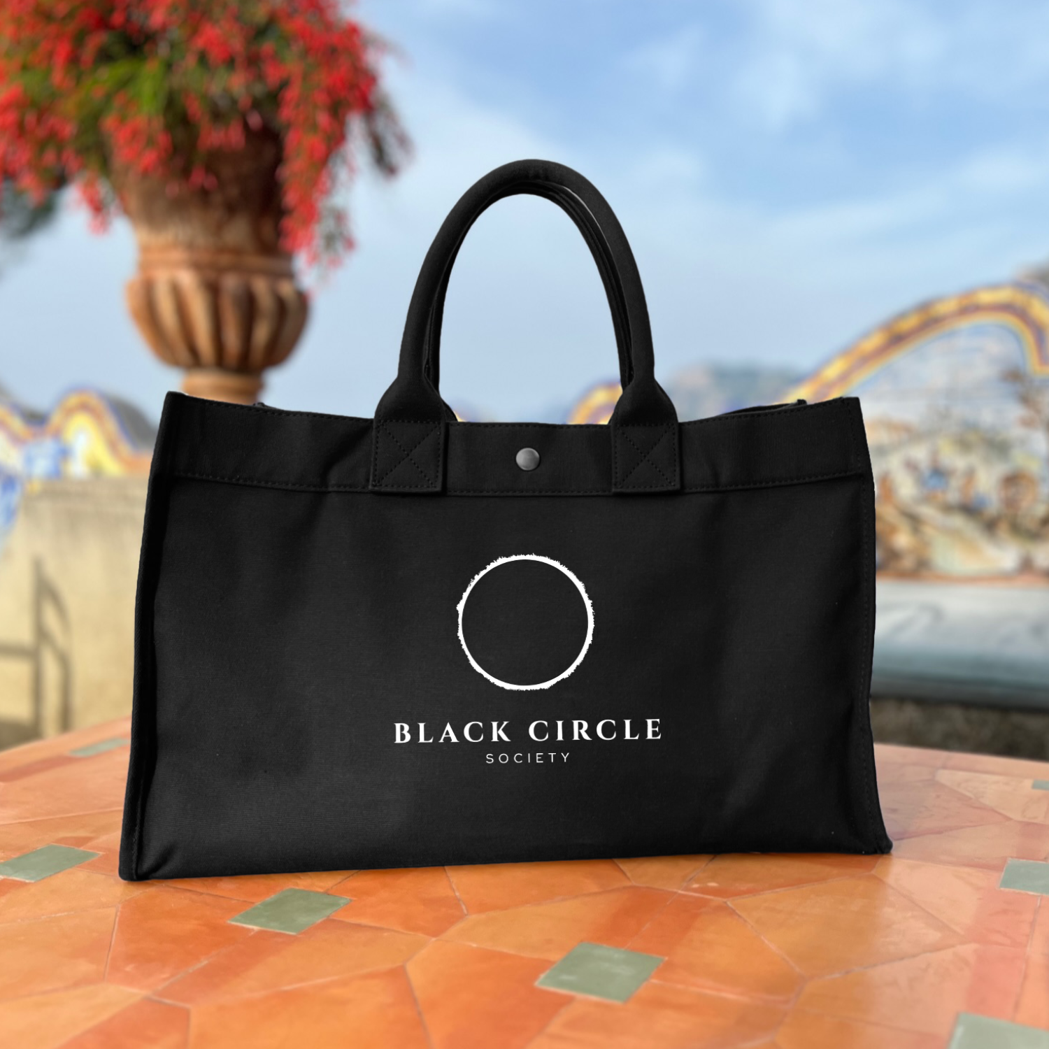 Black East West Bag with White Matte BCS Logo - Quilted Koala