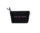 Makeup Bag- LOVE YOU MORE in Pale Pink - Quilted Koala