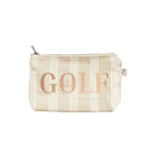 Sand Ticking Stripe Makeup Bag- Rose Gold Foil GOLF - Quilted Koala