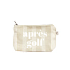 Sand Ticking Stripe Makeup Bag- White Matte APRÈS GOLF - Quilted Koala