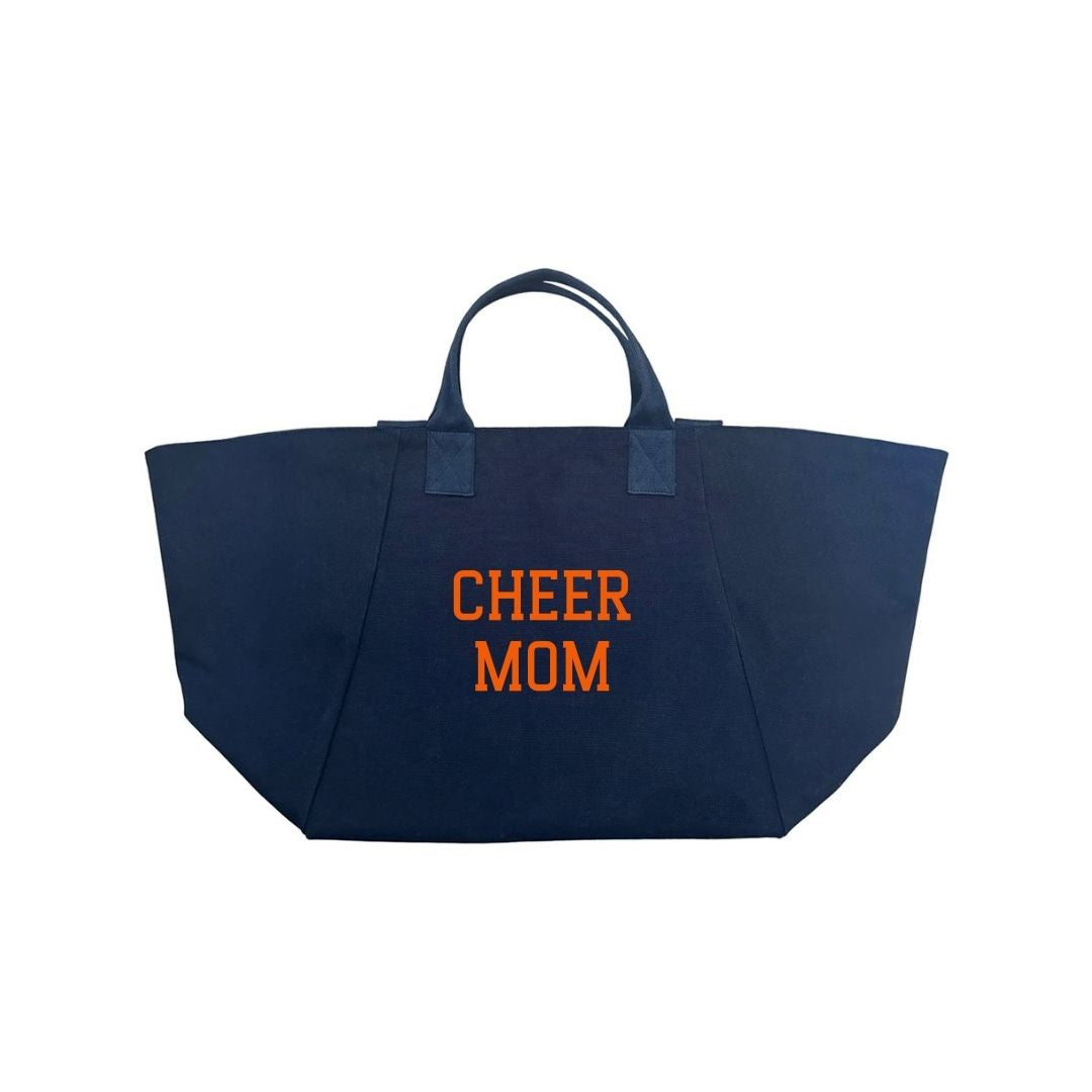 CHEER MOM BAG - Navy with Orange - Quilted Koala