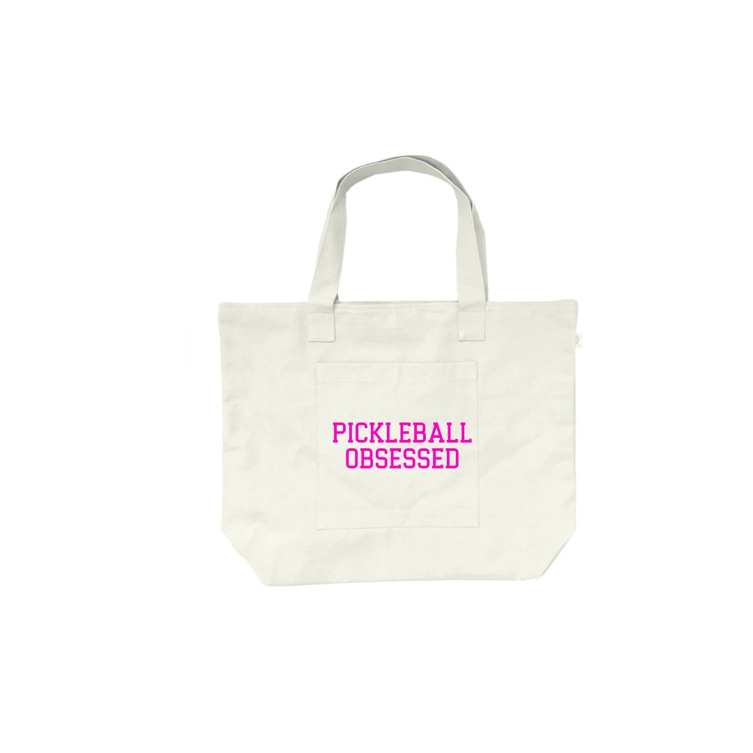 PICKLEBALL OBSESSED BAG - Natural and Pink NEW! - Quilted Koala