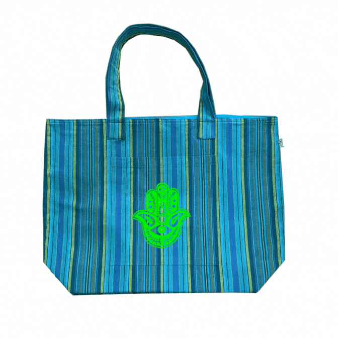 Everything Bag  Happy BLUE Stripe   NEW! - Quilted Koala