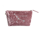 Zodiac Pink Crushed Velvet Large Makeup Bag - Cancer - Quilted Koala