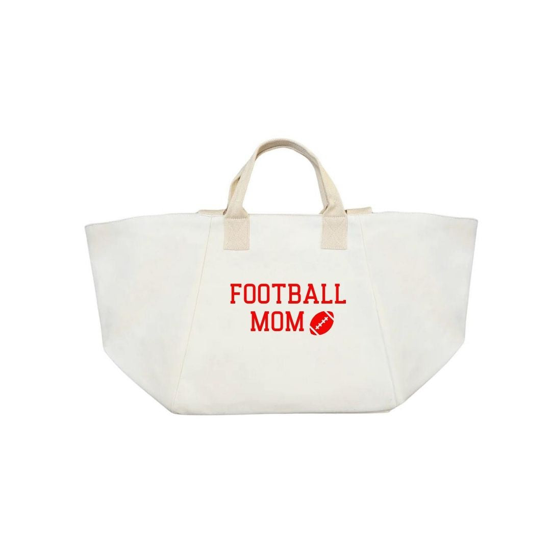 FOOTBALL MOM BAG - Natural with Red NEW! - Quilted Koala