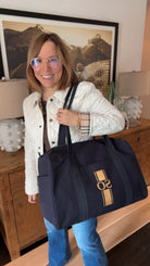 Daily Duffel - Navy with a Monogram Stripe - Quilted Koala