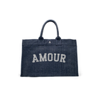 East-West Bag Denim Silver AMOUR - Quilted Koala