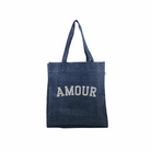 Denim Upright Bag with Silver Glitter AMOUR - Quilted Koala