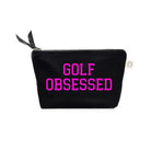 Black Makeup Bag- Neon Pink GOLF OBSESSED - Quilted Koala