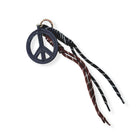 Paracord Bag Charm - Black Peace Charm with Black & Brown.