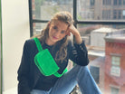 NEW Quilted Velvet Adjustable Belt Bag - Electric Green - Quilted Koala