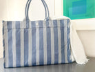 Koala Basics: East West Bag - Blue Ticking Stripes - Quilted Koala