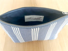 Koala Basics: Makeup Bag: Blue Ticking Stripe - Quilted Koala