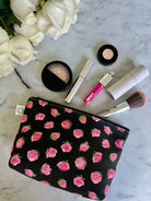 Makeup Bag: Black Floral - Quilted Koala