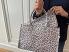 Grey Leopard Midi East West Crossbody + FREE Grey Leopard Clutch - Quilted Koala