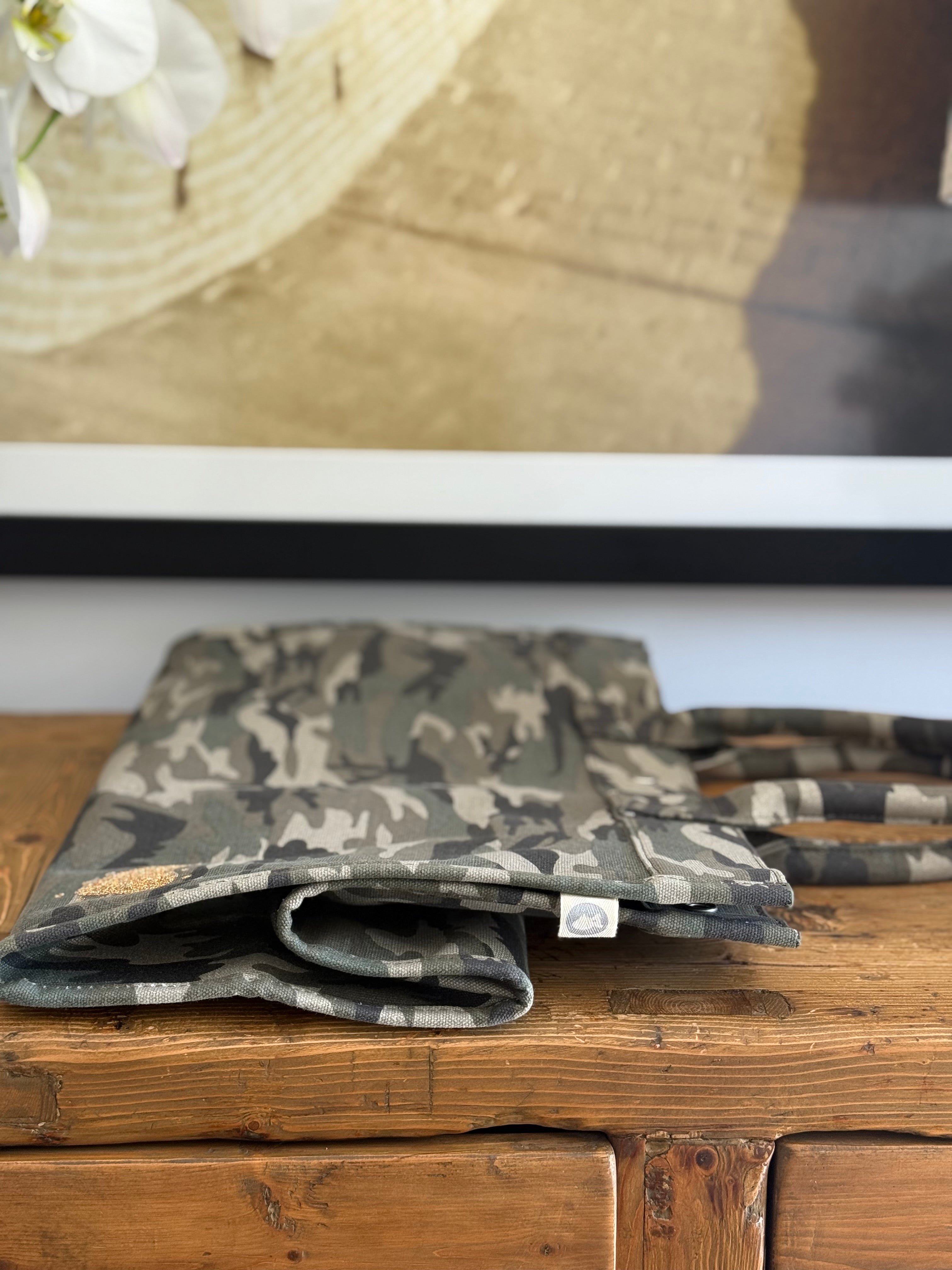East West Bag: Green Camo - Petite GLOW HEART NEW! - Quilted Koala