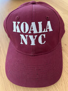 SPECIAL PREORDER! Koala Baseball Caps - "KOALA NYC" in Burgundy and White NEW! - Quilted Koala