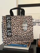 Leopard Luxe North South Bag + FREE Silver Tassel + FREE Silver Peace Charm + FREE Black/Silver LOVE Strap - Quilted Koala