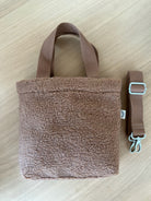 Midi Town Crossbody Bag: Mocha Sherpa - Quilted Koala