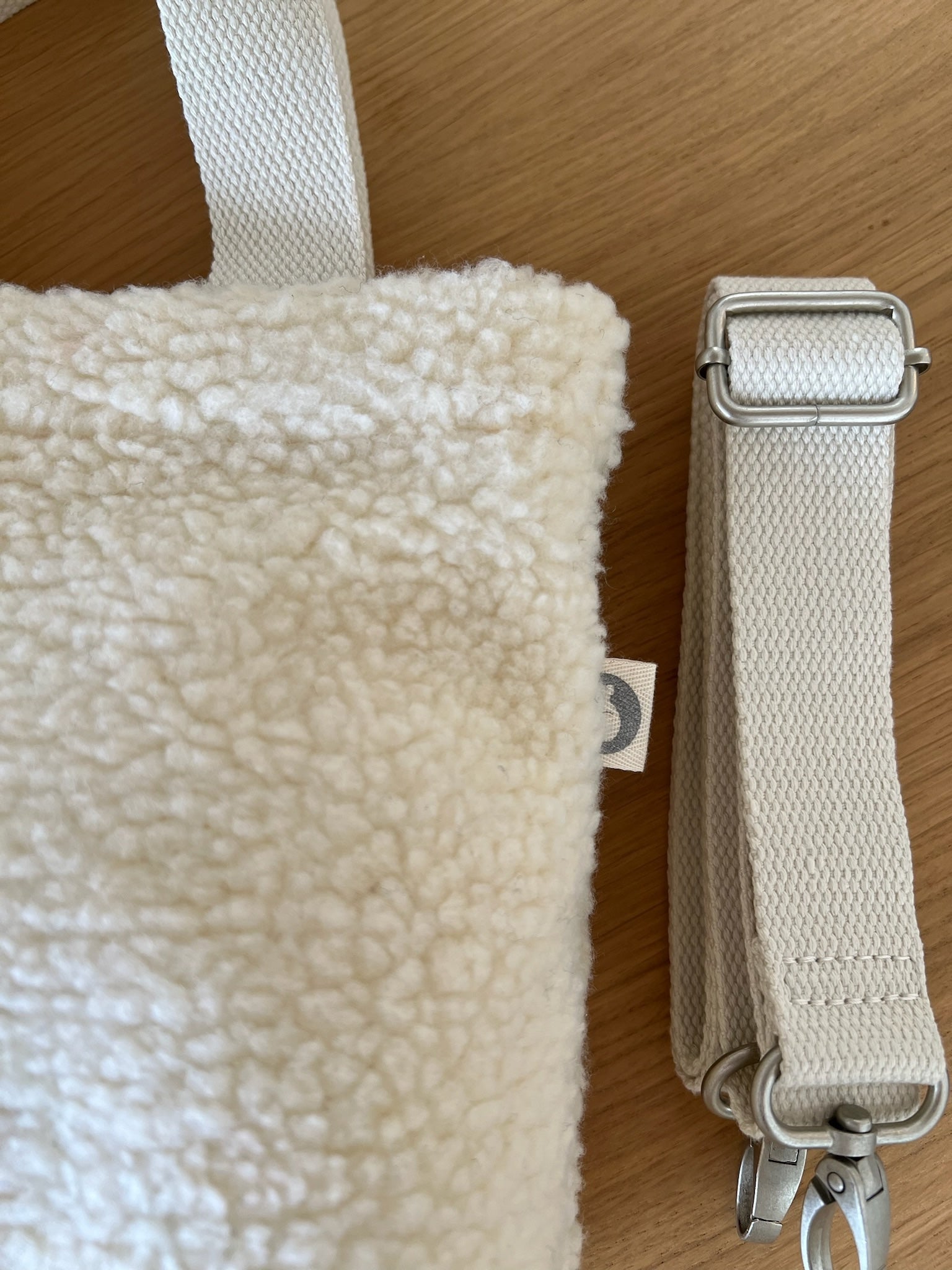 Midi Town Crossbody Bag: Ivory Sherpa - Quilted Koala