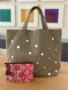 Boho Bundle: Olive Mirror Tote + FREE Makeup Bag - Quilted Koala