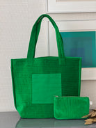 Quilted Velvet Electric Green Everything Bag + FREE Makeup Bag - Just $38 - Quilted Koala