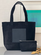 Quilted Velvet Black Everything Bag + FREE Makeup Bag Just $38 - Quilted Koala