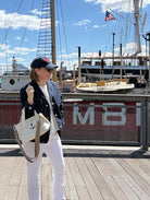 The Seaport Boat Bag - Stone Canvas *Add your Embellishment* - Quilted Koala
