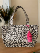 Holiday Bundle: Leopard Midi Zipper Tote + FREE Pink Tassel - Quilted Koala