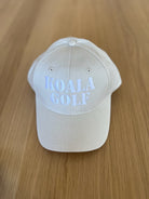 SPECIAL PREORDER! Koala Baseball Caps - "KOALA GOLF" in Sand & White - Quilted Koala