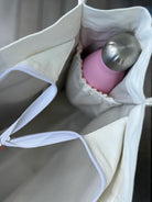 NEW! Anywhere Bag with Trolley Sleeve in Natural MONOGRAM STRIPE - Quilted Koala