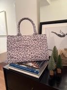 Grey Leopard Midi East West Crossbody + FREE Grey Leopard Clutch - Quilted Koala