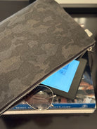 SKI Clutch Bag: Black Camo - Neon Pink - Quilted Koala