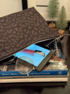 SPECIAL! Black Leopard Midi East West Crossbody + FREE Black Leopard Clutch - Quilted Koala