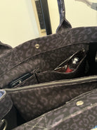 SPECIAL! Black Leopard Midi East West Crossbody + FREE Black Leopard Clutch - Quilted Koala