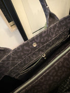 SPECIAL! Black Leopard Midi East West Crossbody + FREE Black Leopard Clutch - Quilted Koala