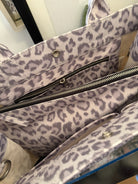 Grey Leopard Midi East West Crossbody + FREE Grey Leopard Clutch - Quilted Koala