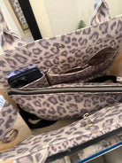 Grey Leopard Midi East West Crossbody + FREE Grey Leopard Clutch - Quilted Koala