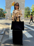 NEW! Anywhere Bag with Trolley Sleeve in Black MONOGRAM STRIPE - Quilted Koala