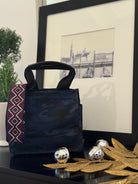 Blue Camo Mini Luxe North South + FREE Navy/Wine Geo Strap - Quilted Koala