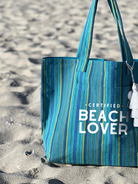 Blue Happy Stripe Everything Bag - White Matte Certified Beach Lover - ONLY $44 WITH CODE: SUNNY - Quilted Koala