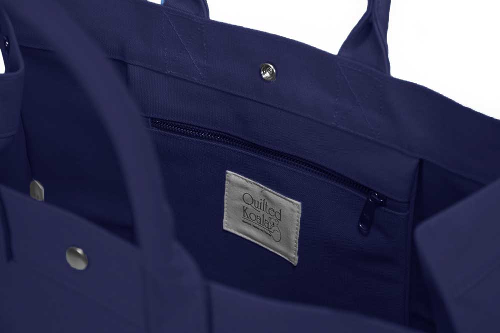 East West Bag: Navy with White Matte BEACHY - Quilted Koala