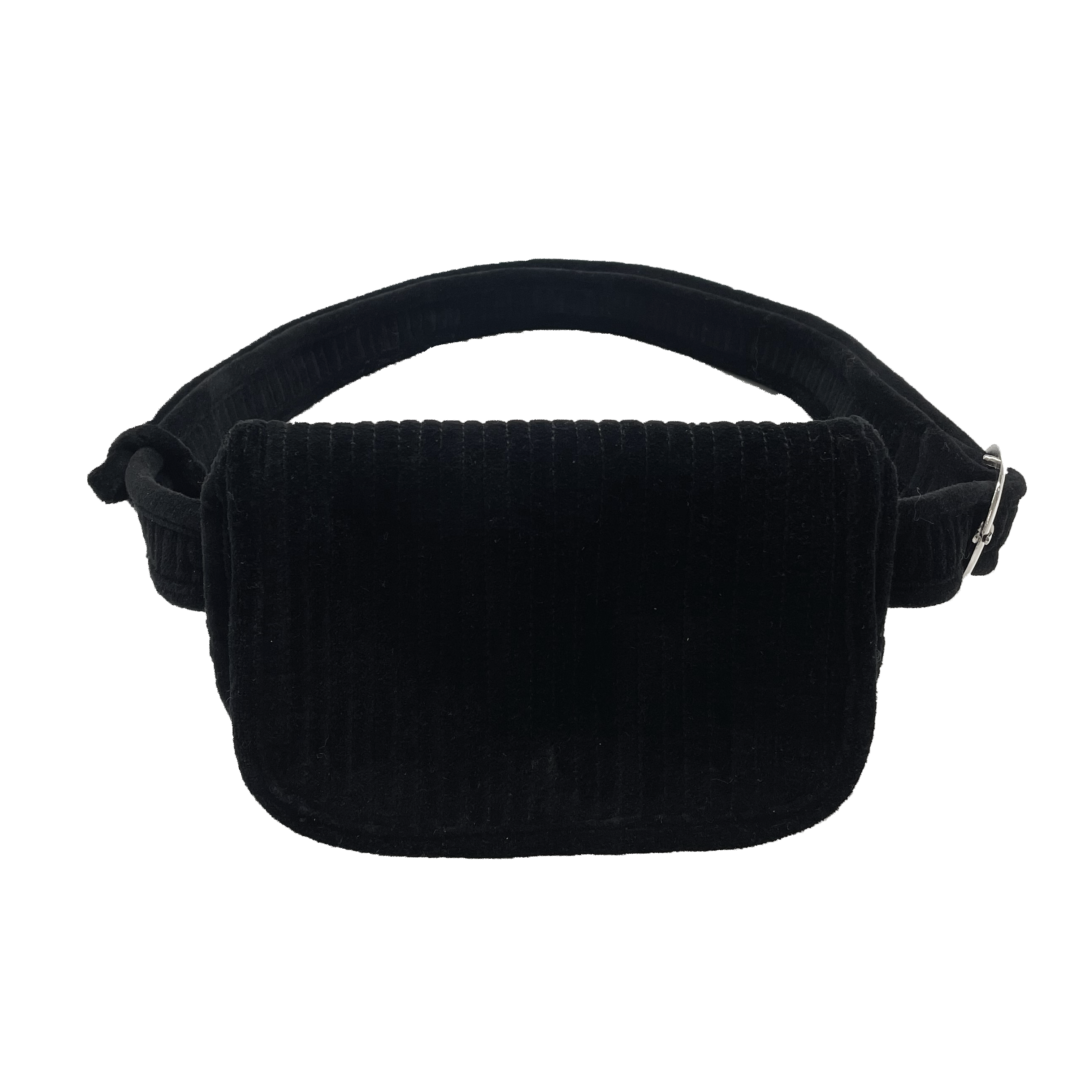 NEW Quilted Velvet Adjustable Belt Bag - Black - Quilted Koala