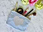 Makeup Bag: Blue Seersucker   NEW! - Quilted Koala